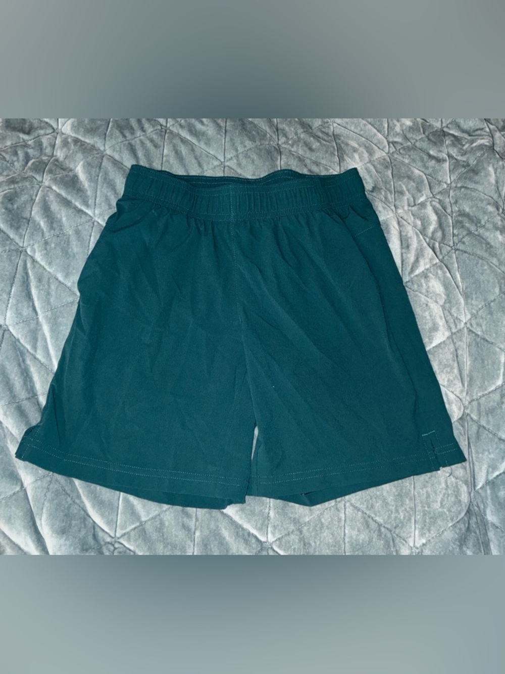 Girls All In Motion Athletic Shorts Size 8 Green Drawstring Gym Play